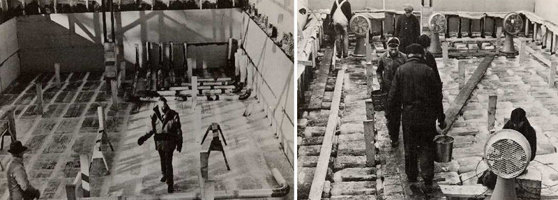Fotos de la construcción del casco del prototipo en el Lago Patricia.